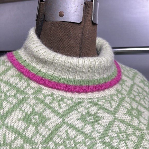 Neckworks  pullover 50 wool 40angora spring colors geometric design NWT. - Picture 8 of 17